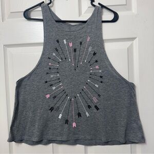 Live Love Dream Gray Heart Arrow Women's Tank Top Size Large